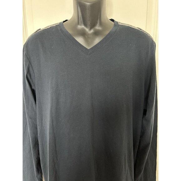 G. American Mens Long Sleeve Striped Cotton V Neck T Shirt Pullover size XL - Picture 3 of 8